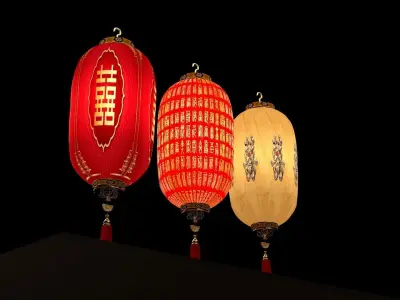 Chinese red  lantern   3D model