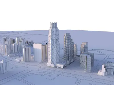 Urban Tower building Free 3D model