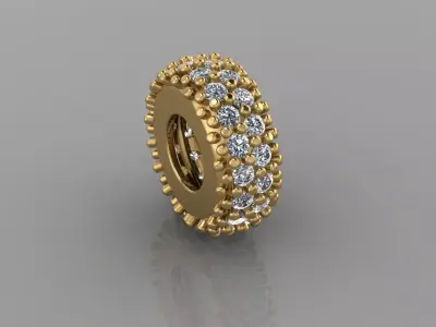 Gold Pave charm with diamonds 3D print model