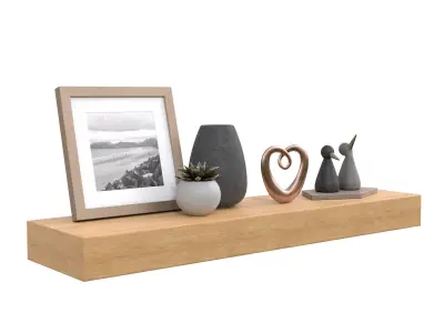 Wall Shelf with Decoration V03 3D model