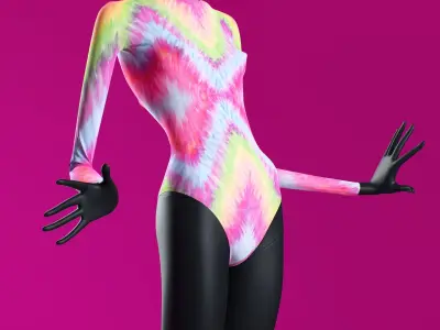 Woman Swimsuit VS Long Sleeve One-piece 3D model