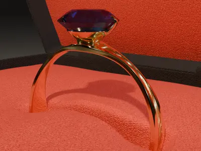 Gold Ring with Stand 3D model