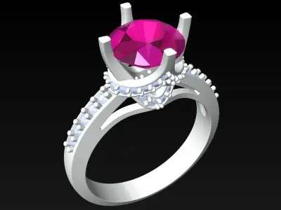 Diamond Ring - Womens Rings - N819358 3D print model