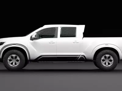 Nissan 4x4 Car Metallic White Low-poly 3D model