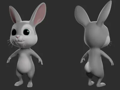 Rabbit II Bunny Cartoon Low-poly 3D model