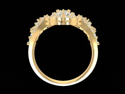 Luxury Double Flower Twist Diamond Ring for Women 1243 3D print model