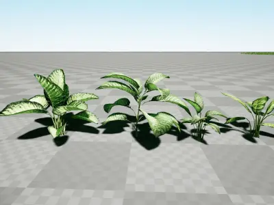 Tropical bush asset pack - unreal engine 3D model