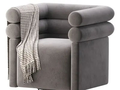 Four Hands Evie Swivel Chair Hampton Cream 3D model