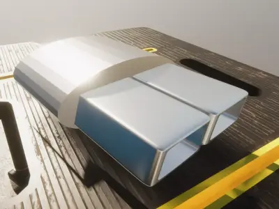 Square Exhausts for Sports or Luxury Cars Low-poly 3D model