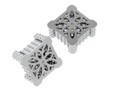 Square Diamond Earring 4072 3D print model