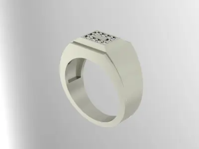 Man Ring with diamonds 3D print model