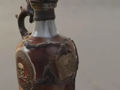 Cursed Pirate Rum Bottle Low-poly 3D model
