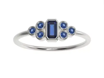  Basel ring with Emerald diamond 3D print model