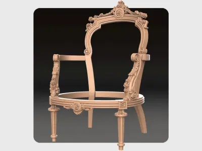 Carved sofa for cnc 12 3D model