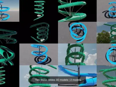 Two Water Slides 3D models 3D Model Pack