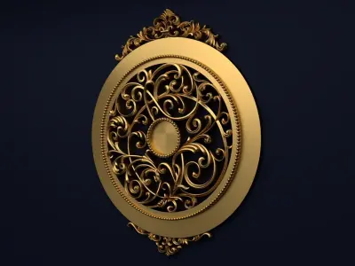 Classic Wall Clock decor ornament v-3D model 01 3D model