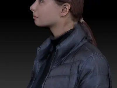 Woman street style 80 Low-poly 3D model