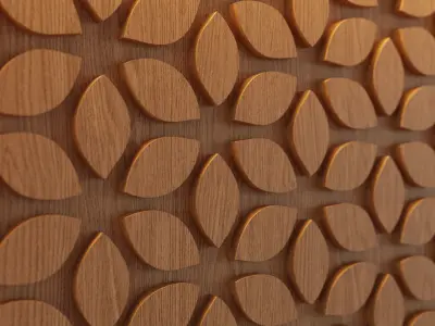 Decorative Wooden Wall Model 12 Low-poly 3D model