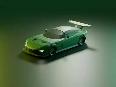 Aston Martin Vulcan Low Poly Model Low-poly 3D model