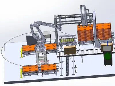 Air conditioning packaging automatic production line  3D model