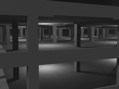 Parking Garage Low-poly 3D model