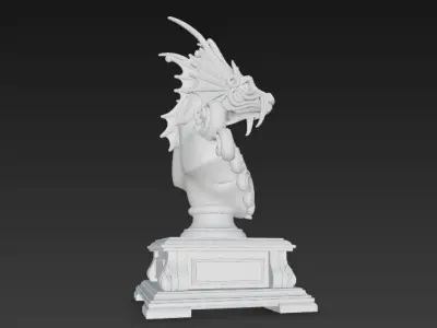 3D Printable Detailed Dragon Bust 3D model