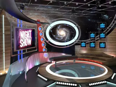 Virtual TV Studio Talkshow 1 3D model
