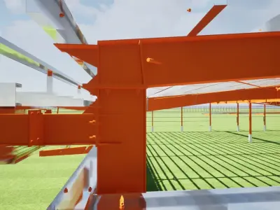 steel structure building model 3D model