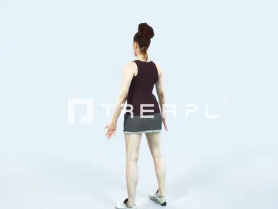 Yearn 01K Animated Rigged Sports Woman Low-poly 3D model