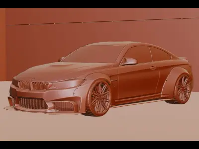 Urban Parking Low-poly 3D model