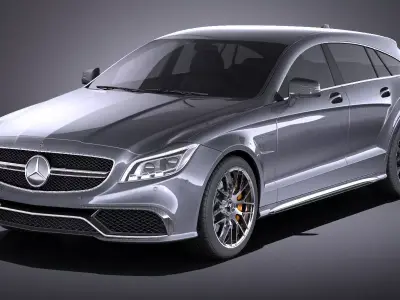 Mercedes-Benz CLS63 AMG Shooting Brake 2015 VRAY 3D model