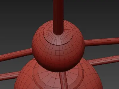 Modo Chandelier White Glass 3D model