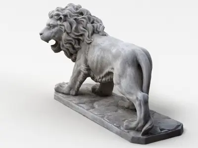 Lion Statue Figurine 3D model