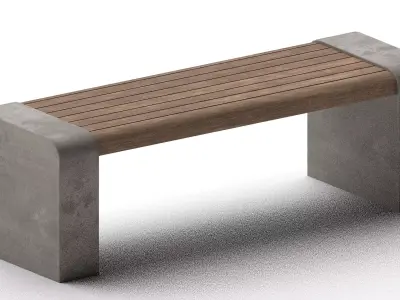 Park Bench 03 Low-poly 3D model