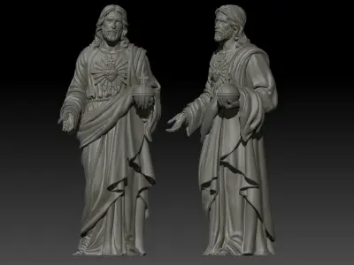 Sacred Heart of Jesus Pendant Charm Necklace Jewelry 3D print model