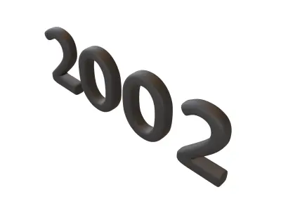 Year Number 2002 v1 001 Low-poly 3D model