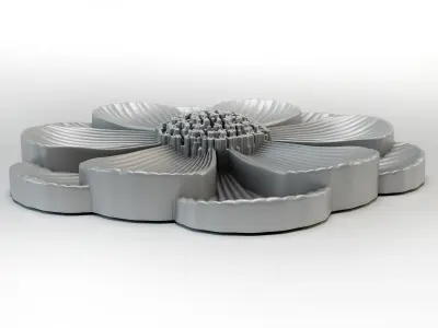 3D stl model of a flower for CNC router 3D print model