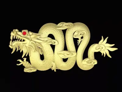 Luxury Chinese Dragon Pendant 3D Jewelry Model 3454 3D print model