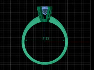 STL 3DM Print Ready Women Diamond Ring Lightweight Printable  3D print model 132