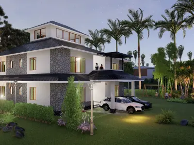 Residential building 3D model 6