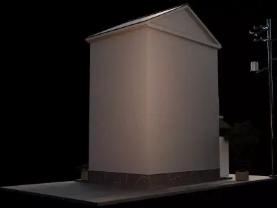 Japanese style shop front 3D model