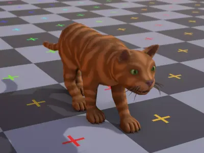 Stylized Cat Low-poly 3D model
