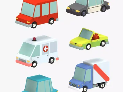 Low poly Car pack 3 Low-poly 3D model