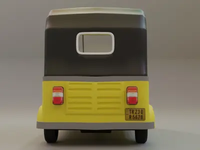 Semi Realistic Auto Rickshaw 3d Model Low-poly 3D model