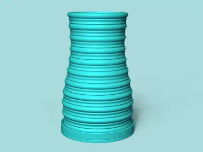 Vase 20 with Plate - Simple Plant Pot - Home Decor 3D print model