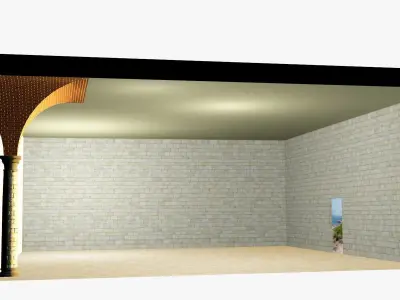 Vaulting 1-3   Romanic  750cm spaced   simple Low-poly 3D model