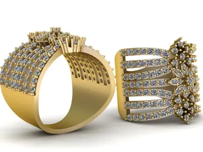 LUXURY WOMEN DIMOND RING 3D PRINTABLE MODEL 3D print model