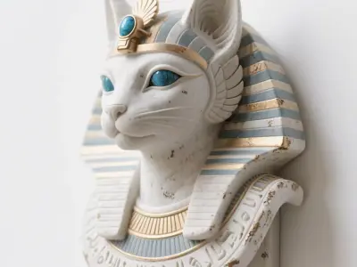 Cat sculpture 3D print model