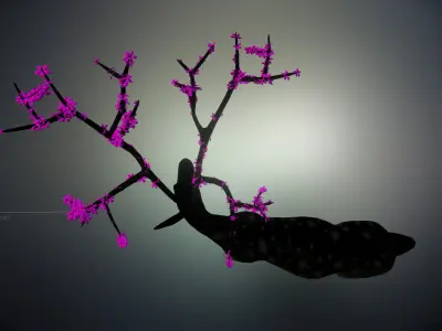 Deer with Flowers 3D model