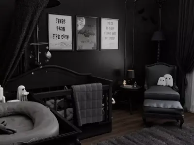 Gothic Baby Room Blender Scene 3D model